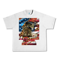Lunar Rock usa flag and leopard with boots 12 oz regular can cooler Urban Heavy Tee - Artiststas