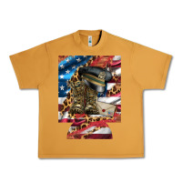 Peanut Butter usa flag and leopard with boots 12 oz regular can cooler Urban Heavy Tee - Artiststas