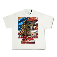 Pistachio usa flag and leopard with boots 12 oz regular can cooler Urban Heavy Tee - Artiststas