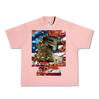 Salmon usa flag and leopard with boots 12 oz regular can cooler Urban Heavy Tee - Artiststas