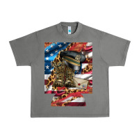 Tornado usa flag and leopard with boots 12 oz regular can cooler Urban Heavy Tee - Artiststas