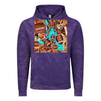 Cloud Purple football leopard cowhide seamless pattern Vintage Hoodie - JahusDesignShop
