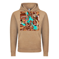 Vintage Coffee football leopard cowhide seamless pattern Vintage Hoodie - JahusDesignShop