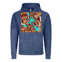 Vintage Denim football leopard cowhide seamless pattern Vintage Hoodie - JahusDesignShop