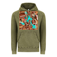 Vintage Olive football leopard cowhide seamless pattern Vintage Hoodie - JahusDesignShop