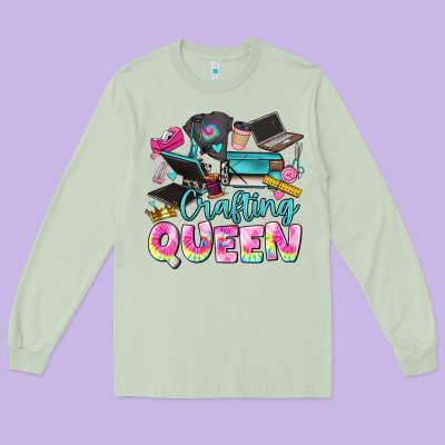 Crafting Queen Long Sleeve Tee Designed By Jahusdesignshop