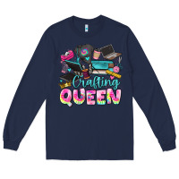 Navy crafting queen Long Sleeve Tee - JahusDesignShop