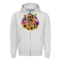 Dove Grey baby cow flower Zipper Hoodie - NancyCooperArtShop