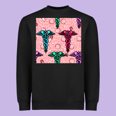 Medicine Seamless Pattern Heavyweight Sweatshirt Designed By Bundleandbundleshop