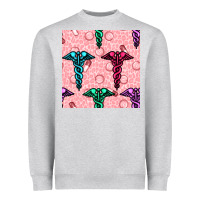 Heather Grey Medicine Seamless Pattern Heavyweight Sweatshirt - BundleAndBundleShop