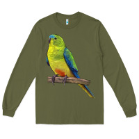 Army Green Neophema Parrot Long Sleeve Tee - LillyAllenDesigns