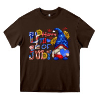 Chocolate Brown happy 4 th of july Heavy Core Tee - texasbilliewilder