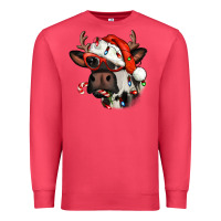 Cardinal Christmas cow with antlers Premium Sweatshirt - Jasminsmagicworld