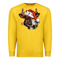 Lemon Christmas cow with antlers Premium Sweatshirt - Jasminsmagicworld