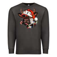 Smoke Christmas cow with antlers Premium Sweatshirt - Jasminsmagicworld