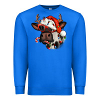 True Royal Christmas cow with antlers Premium Sweatshirt - Jasminsmagicworld