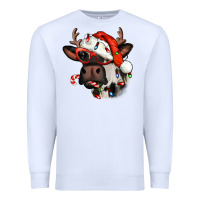 White Christmas cow with antlers Premium Sweatshirt - Jasminsmagicworld