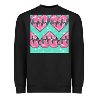 Black Nursing Heart Seamless Pattern Heavyweight Sweatshirt - BundleAndBundleShop