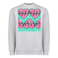 Heather Grey Nursing Heart Seamless Pattern Heavyweight Sweatshirt - BundleAndBundleShop