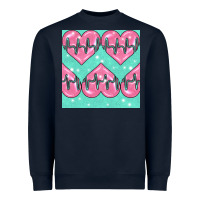 Navy Nursing Heart Seamless Pattern Heavyweight Sweatshirt - BundleAndBundleShop