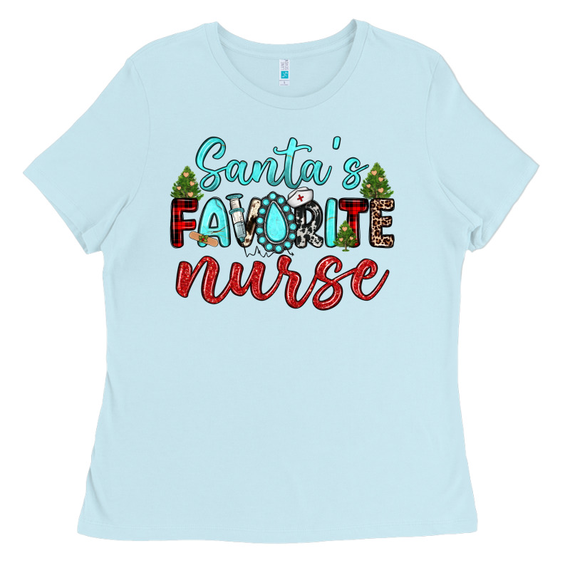 Santa S Favorite Nurse Ladies Tee by JahusDesignShop | Teevron