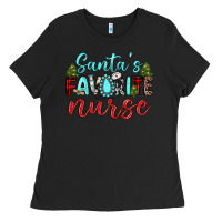 Black santa s favorite nurse Ladies Tee - JahusDesignShop