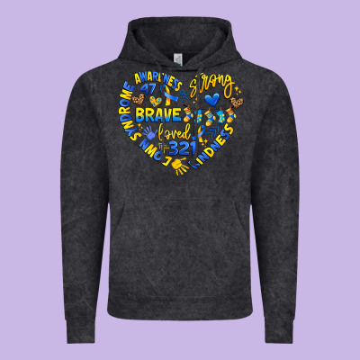 Down Syndrome Awareness Heart Vintage Hoodie Designed By Artiststas