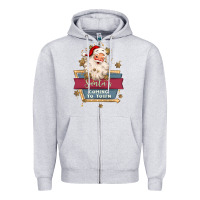 Heather Grey santa's coming to town Zipper Hoodie - MaliasSmallBusiness