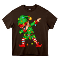 Chocolate Brown dabbing elf Heavy Core Tee - Zillion Design Studio