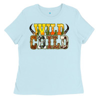 Baby Blue Western wild child Ladies Tee - texasbilliewilder