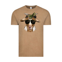Vintage Coffee camouflage bandana goat Vintage Tee - Jasminsmagicworld
