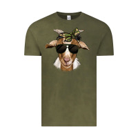 Vintage Olive camouflage bandana goat Vintage Tee - Jasminsmagicworld