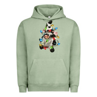 Pigment Oil Green christmas cow gnome Urban Hoodie - CowGirlArtShop