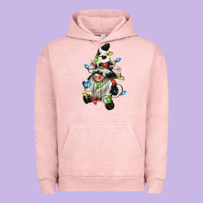 Christmas Cow Gnome Urban Hoodie Designed By Cowgirlartshop