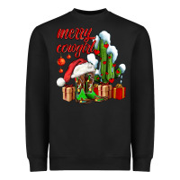 Black merry cowgirl  boots and cactus with gifts Heavyweight Sweatshirt - AdoDesignShop