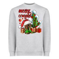 Heather Grey merry cowgirl  boots and cactus with gifts Heavyweight Sweatshirt - AdoDesignShop