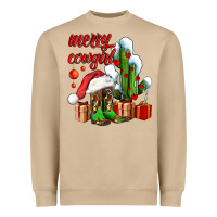 Mushroom merry cowgirl  boots and cactus with gifts Heavyweight Sweatshirt - AdoDesignShop