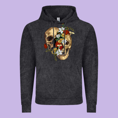 Nature Skull Vintage Hoodie Designed By Ranaportraitstore
