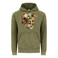 Vintage Olive nature skull Vintage Hoodie - RanaPortraitStore