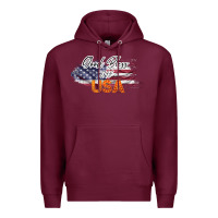 Burgundy God Bless The USA Premium Hoodie - Bettercallsaul