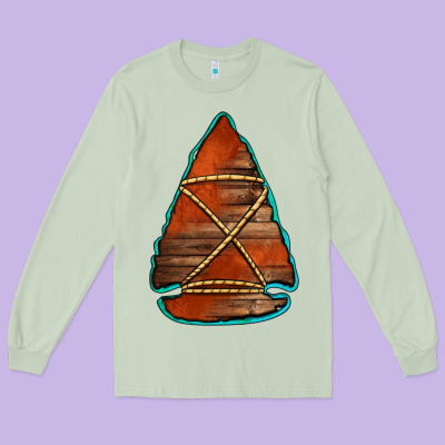 Wooden Arrowhead Long Sleeve Tee Designed By Jasminsmagicworld