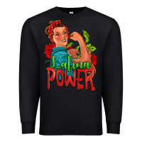 Black latina power strong woman Premium Sweatshirt - Jasminsmagicworld