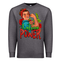 Charcoal Heather latina power strong woman Premium Sweatshirt - Jasminsmagicworld