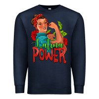 Navy latina power strong woman Premium Sweatshirt - Jasminsmagicworld