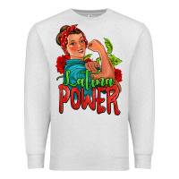 Oatmeal Heather latina power strong woman Premium Sweatshirt - Jasminsmagicworld