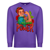 Purple latina power strong woman Premium Sweatshirt - Jasminsmagicworld