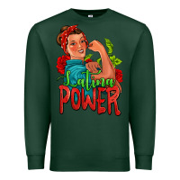 Sports Green latina power strong woman Premium Sweatshirt - Jasminsmagicworld