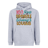 Heather Grey 100 days of sparkle learning and loughs Heavyweight Hoodie - Artiststas