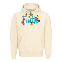 Sandshell faith with flower and butterfly Zipper Hoodie - NancyCooperArtShop