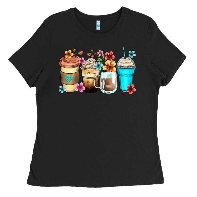 Flowers With Coffee Ladies Tee by Zillion Design Studio | Teevron